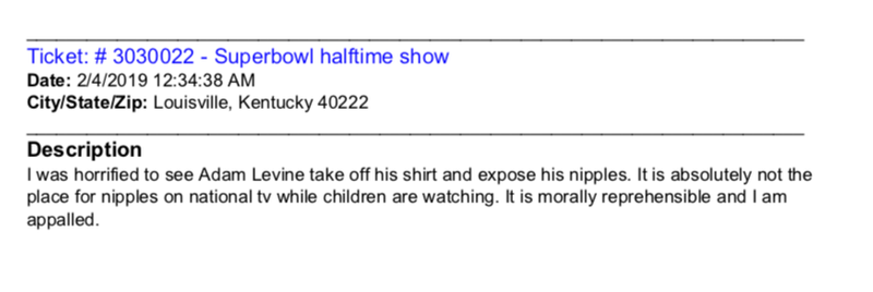 Illustration for article titled America Vs. Adam Levine's Nipples: All The FCC Viewer Complaints About The Super Bowl Halftime Show